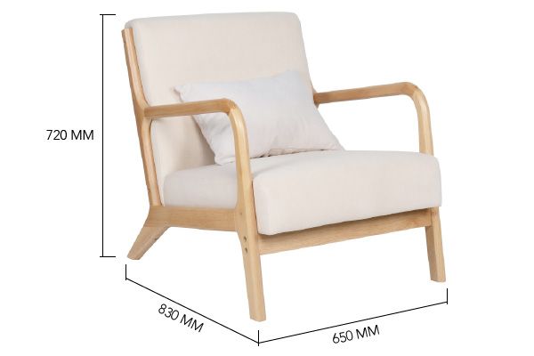 Butaca Japón en microfibra beige/ madera - Imagen 5