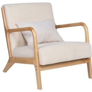 Butaca Japón en microfibra beige/ madera