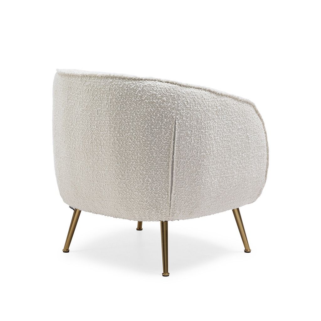 Butaca en tela con las patas doradas. - Imagen 3